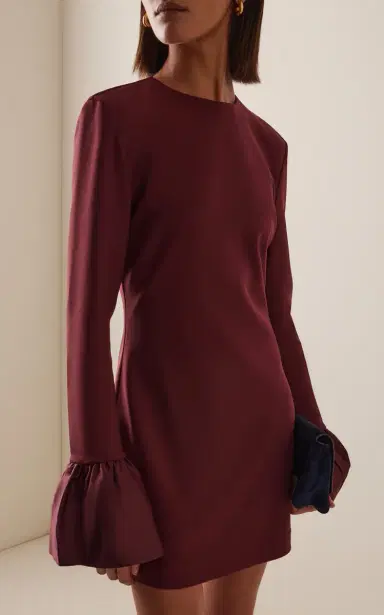 ROTATE Satin-Trimmed Crepe Mini Dress | Thumbnail 2