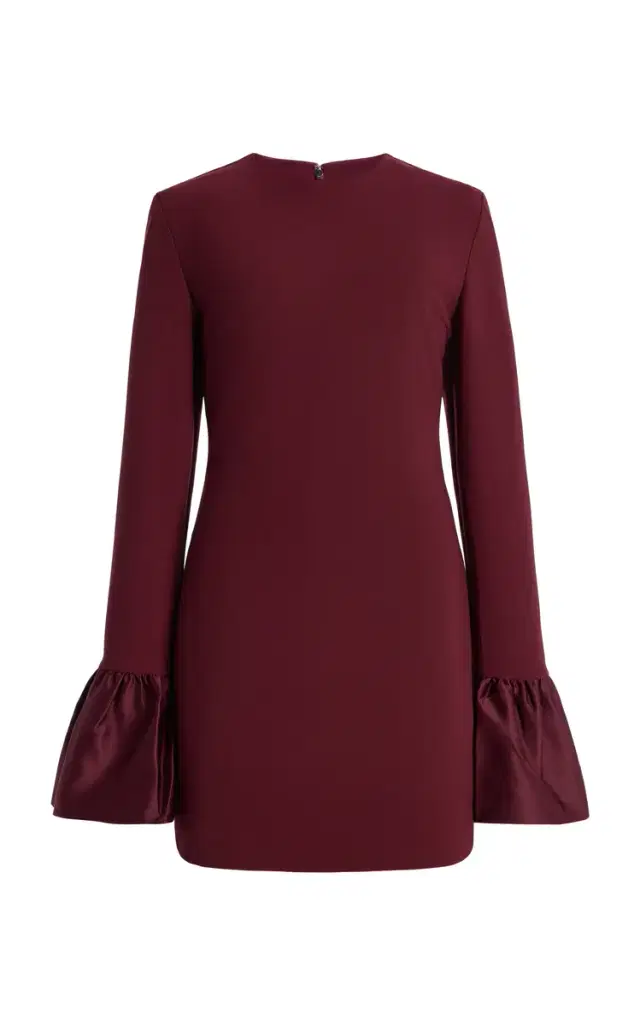 ROTATE Satin-Trimmed Crepe Mini Dress