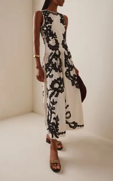 Ulla Johnson Sonali Embroidered Cotton Midi Dress | Thumbnail 2