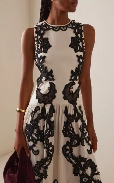 Ulla Johnson Sonali Embroidered Cotton Midi Dress | Thumbnail 3