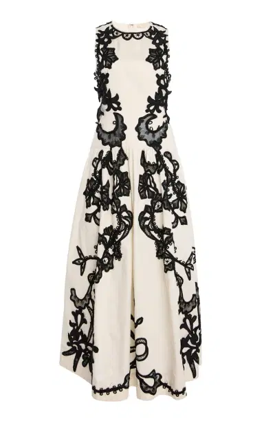 Ulla Johnson Sonali Embroidered Cotton Midi Dress | Thumbnail 1