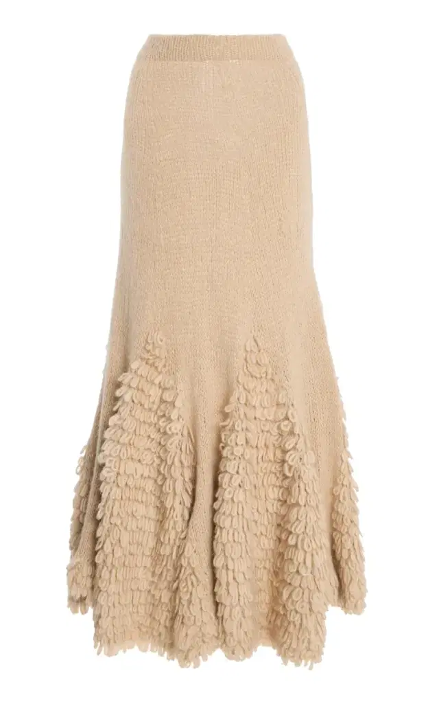 Nathalie Textured Alpaca-Blend Skirt