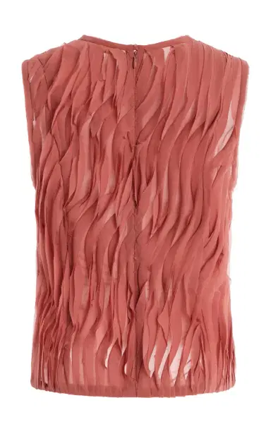 Ulla Johnson Celina Pleated Raw-Edge Silk-Blend Top | Thumbnail 5