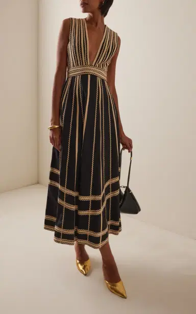 Ulla Johnson Palermo Embroidered Cotton Midi Dress | Thumbnail 2