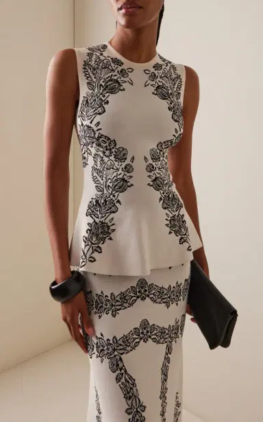Ulla Johnson Vanna Jacquard-Knit Peplum Top | Thumbnail 2 Ulla Johnson Vanna Jacquard-Knit Peplum Top | Thumbnail 2