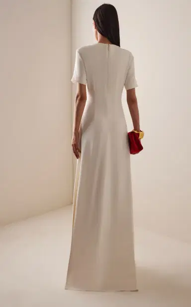 MONIQUE LHUILLIER Printed Satin Maxi Dress | Thumbnail 4 MONIQUE LHUILLIER Printed Satin Maxi Dress | Thumbnail 4