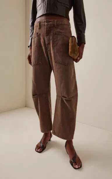 NILI LOTAN Shon Rigid Mid-Rise Barrel-Leg Jeans | Thumbnail 3