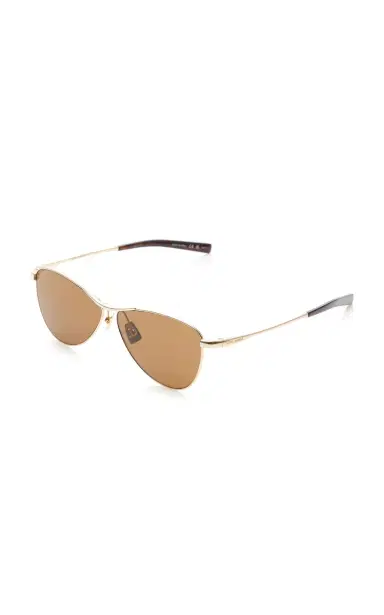 Saint Laurent Aviator-Frame Metal Sunglasses | Thumbnail 3