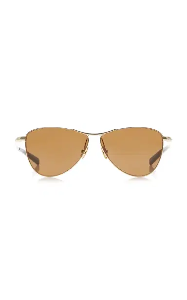 Saint Laurent Aviator-Frame Metal Sunglasses | Thumbnail 1