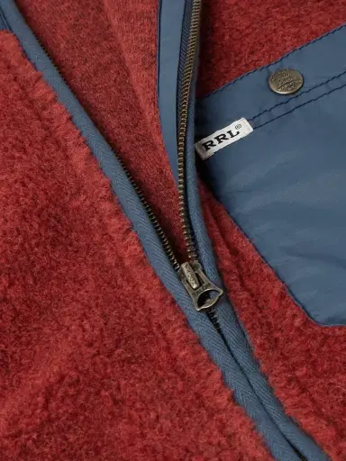 RRL Logo-Appliquéd Nylon Ripstop-Trimmed Wool-Blend Fleece Jacket - Men | Thumbnail 5