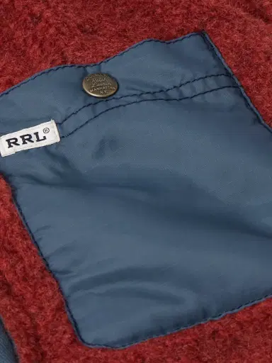 RRL Logo-Appliquéd Nylon Ripstop-Trimmed Wool-Blend Fleece Jacket - Men | Thumbnail 6