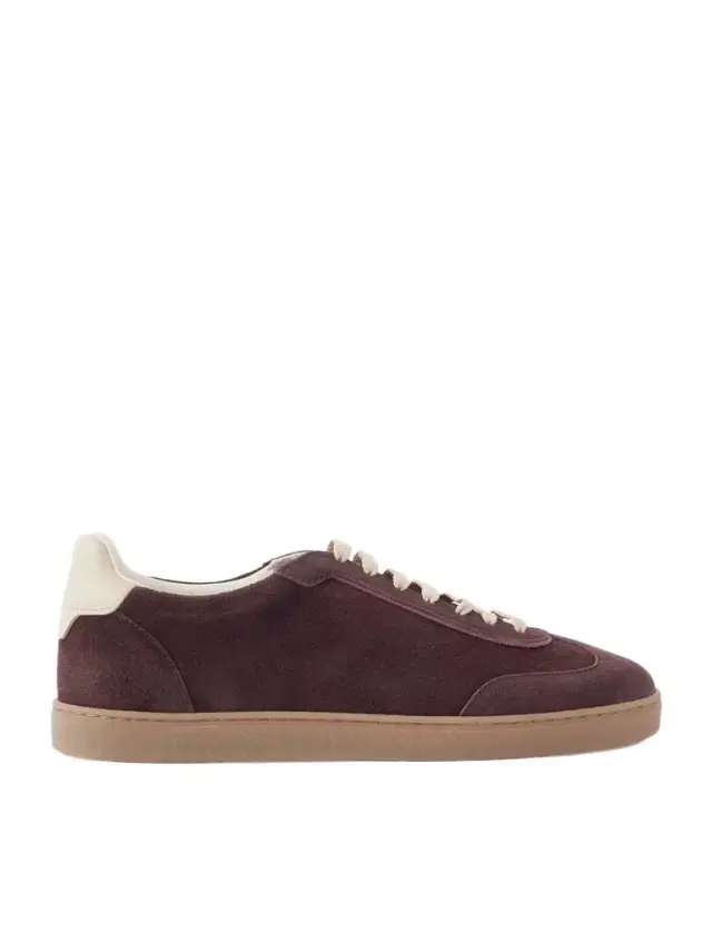 Brunello Cucinelli Coda di Rondine Leather-Trimmed Waxed-Suede Sneakers - Men
