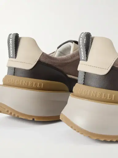 Brunello Cucinelli Leather-Trimmed Suede Sneakers - Men | Thumbnail 5