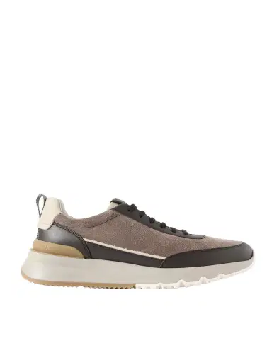 Brunello Cucinelli Leather-Trimmed Suede Sneakers - Men | Thumbnail 1