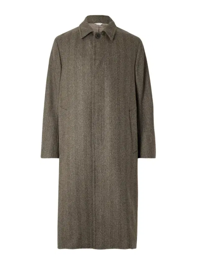 Loden Herringbone Wool-Blend Coat - Men