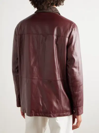 Brunello Cucinelli Padded Nubuck-Trimmed Leather Field Jacket - Men | Thumbnail 3 Brunello Cucinelli Padded Nubuck-Trimmed Leather Field Jacket - Men | Thumbnail 3