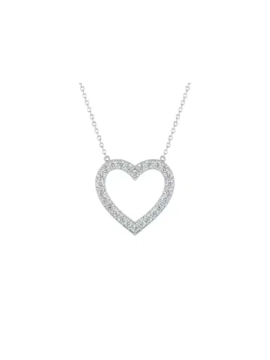 Wish Fine Jewelry 0.50ct Diamond 14K Gold Heart Necklace | Thumbnail 2