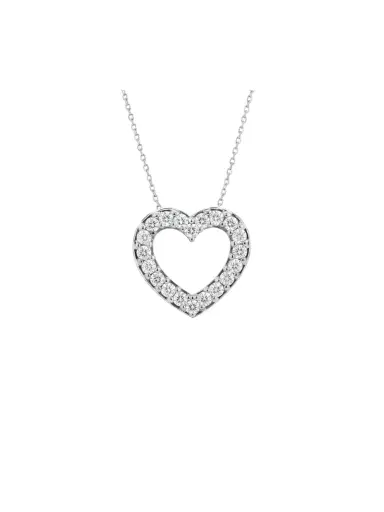 Wish Fine Jewelry 0.50ct Diamond 14K Gold Heart Pendant Chain Necklace | Thumbnail 2 Wish Fine Jewelry 0.50ct Diamond 14K Gold Heart Pendant Chain Necklace | Thumbnail 2