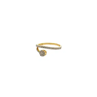 Wish Fine Jewelry 0.52ct Diamond 14K Gold Bypass Ring | Thumbnail 1