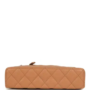 Chanel Chanel Top Handle Long Vanity Case with Chain Dark Beige Shiny Caviar Light Gold Hardware | Thumbnail 6