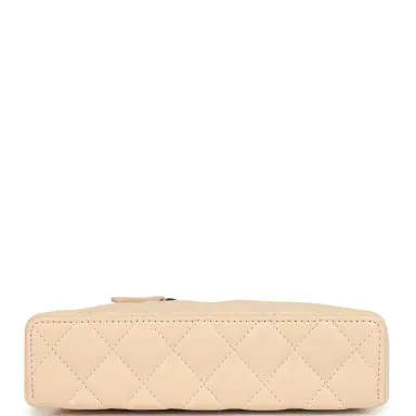 Chanel Chanel Top Handle Long Vanity Case with Chain Light Beige Shiny Caviar Light Gold Hardware | Thumbnail 6