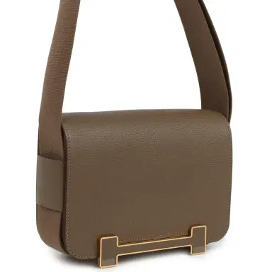 HERMÈS Hermes Geta Etoupe Chevre Mysore Gold Hardware | Thumbnail 2