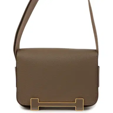 HERMÈS Hermes Geta Etoupe Chevre Mysore Gold Hardware | Thumbnail 4