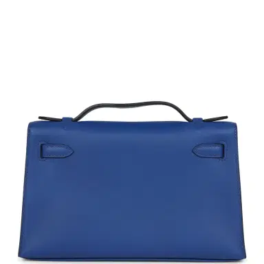 HERMÈS Hermes Kelly Pochette Bleu Royal Swift Palladium Hardware | Thumbnail 4 HERMÈS Hermes Kelly Pochette Bleu Royal Swift Palladium Hardware | Thumbnail 4