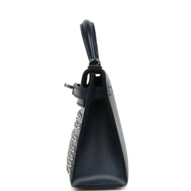 HERMÈS Hermes Kelly Sellier 20 Clouté Bleu Abyss Box Palladium Hardware | Thumbnail 4 HERMÈS Hermes Kelly Sellier 20 Clouté Bleu Abyss Box Palladium Hardware | Thumbnail 4