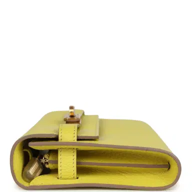 HERMÈS Hermes Kelly Wallet To Go Lime Chevre Mysore Gold Hardware | Thumbnail 3