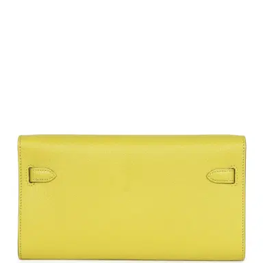 HERMÈS Hermes Kelly Wallet To Go Lime Chevre Mysore Gold Hardware | Thumbnail 4