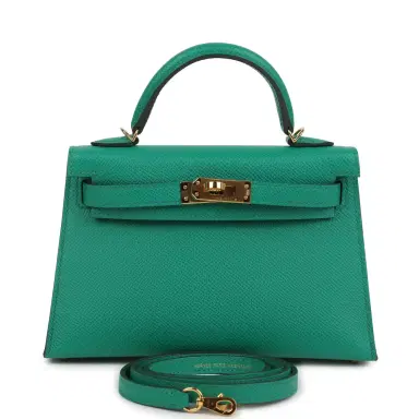 HERMÈS Pre-owned Hermes Kelly Sellier 20 Vert Jade Epsom Gold Hardware | Thumbnail 1 HERMÈS Pre-owned Hermes Kelly Sellier 20 Vert Jade Epsom Gold Hardware | Thumbnail 1