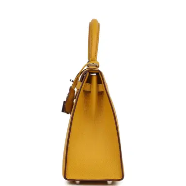 HERMÈS Pre-owned Hermes Kelly Sellier 25 Jaune Ambre Epsom Palladium Hardware | Thumbnail 3 HERMÈS Pre-owned Hermes Kelly Sellier 25 Jaune Ambre Epsom Palladium Hardware | Thumbnail 3