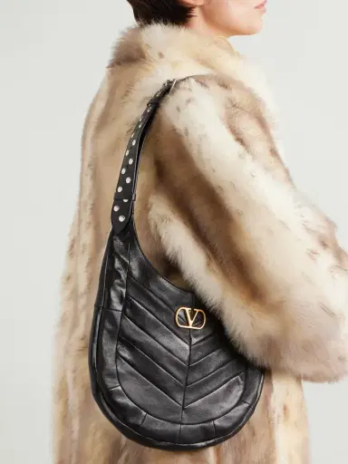 Valentino Garavani Small Studded Paneled Leather Shoulder Bag | Thumbnail 2