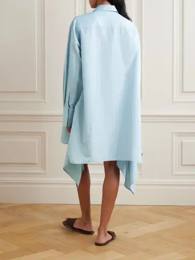 JW Anderson Tie-detailed Cotton And Silk-blend Mini Shirt Dress | Thumbnail 4 JW Anderson Tie-detailed Cotton And Silk-blend Mini Shirt Dress | Thumbnail 4