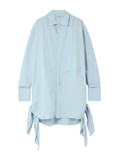 JW Anderson Tie-detailed Cotton And Silk-blend Mini Shirt Dress | Thumbnail 1 JW Anderson Tie-detailed Cotton And Silk-blend Mini Shirt Dress | Thumbnail 1