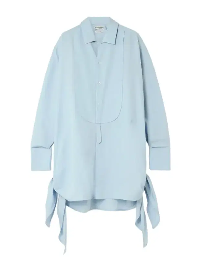 Tie-detailed Cotton And Silk-blend Mini Shirt Dress