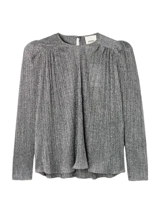 Elyia Gathered Lamé Blouse