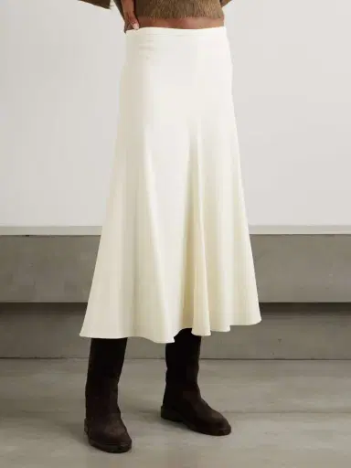 Brunello Cucinelli Gathered Wool-blend Midi Skirt | Thumbnail 3