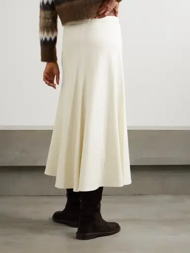 Brunello Cucinelli Gathered Wool-blend Midi Skirt | Thumbnail 4