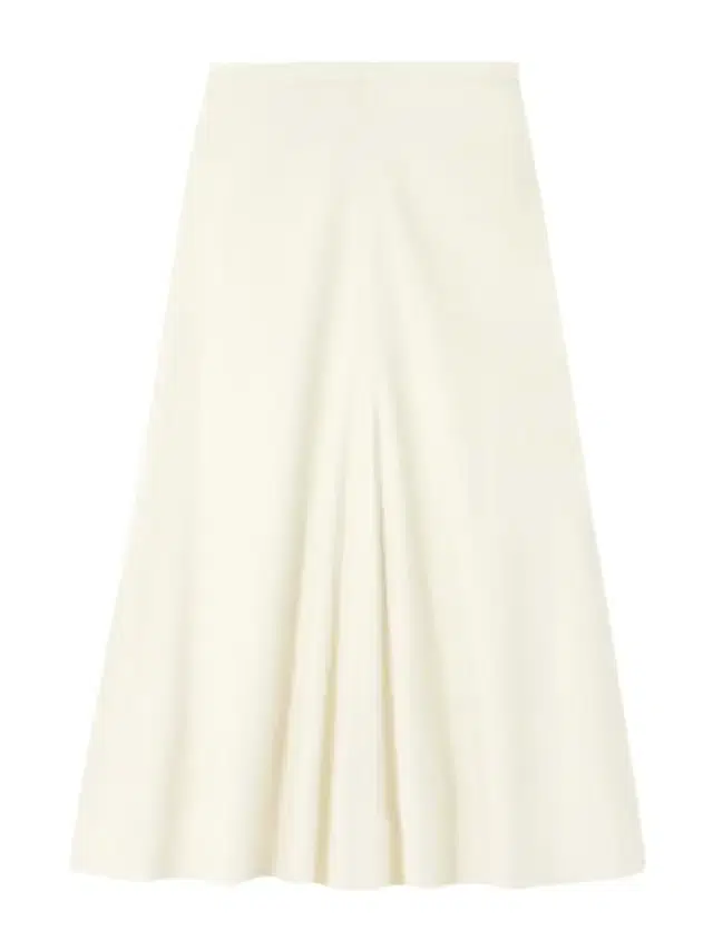 Gathered Wool-blend Midi Skirt