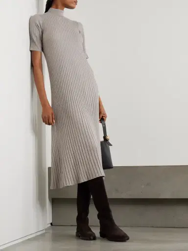 Brunello Cucinelli Ribbed Cashmere-blend Midi Dress | Thumbnail 2 Brunello Cucinelli Ribbed Cashmere-blend Midi Dress | Thumbnail 2