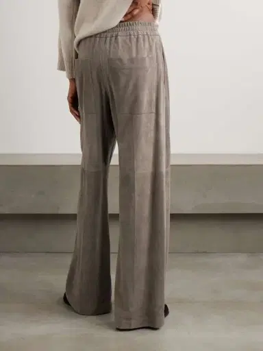 Brunello Cucinelli Suede Wide-leg Pants | Thumbnail 3 Brunello Cucinelli Suede Wide-leg Pants | Thumbnail 3