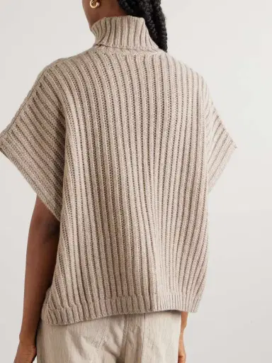 Brunello Cucinelli Ribbed Cashmere Turtleneck Sweater | Thumbnail 4 Brunello Cucinelli Ribbed Cashmere Turtleneck Sweater | Thumbnail 4