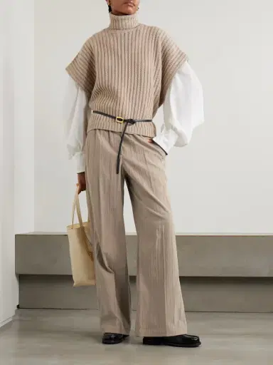 Brunello Cucinelli Gathered Cotton-blend Corduroy Wide-leg Pants | Thumbnail 2