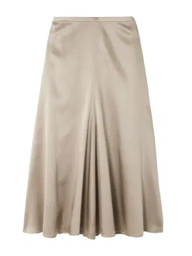 Brunello Cucinelli Gathered Silk-satin Midi Skirt | Thumbnail 1 Brunello Cucinelli Gathered Silk-satin Midi Skirt | Thumbnail 1
