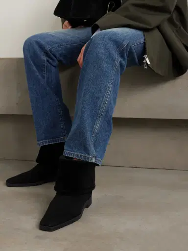 TOTEME Shearling-trimmed Suede Ankle Boots | Thumbnail 2 TOTEME Shearling-trimmed Suede Ankle Boots | Thumbnail 2