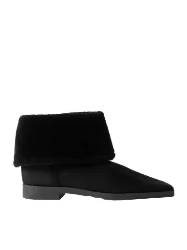 TOTEME Shearling-trimmed Suede Ankle Boots | Thumbnail 1 TOTEME Shearling-trimmed Suede Ankle Boots | Thumbnail 1