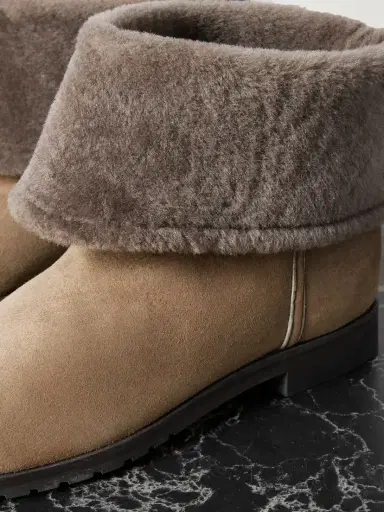 TOTEME Shearling-trimmed Suede Ankle Boots | Thumbnail 4 TOTEME Shearling-trimmed Suede Ankle Boots | Thumbnail 4