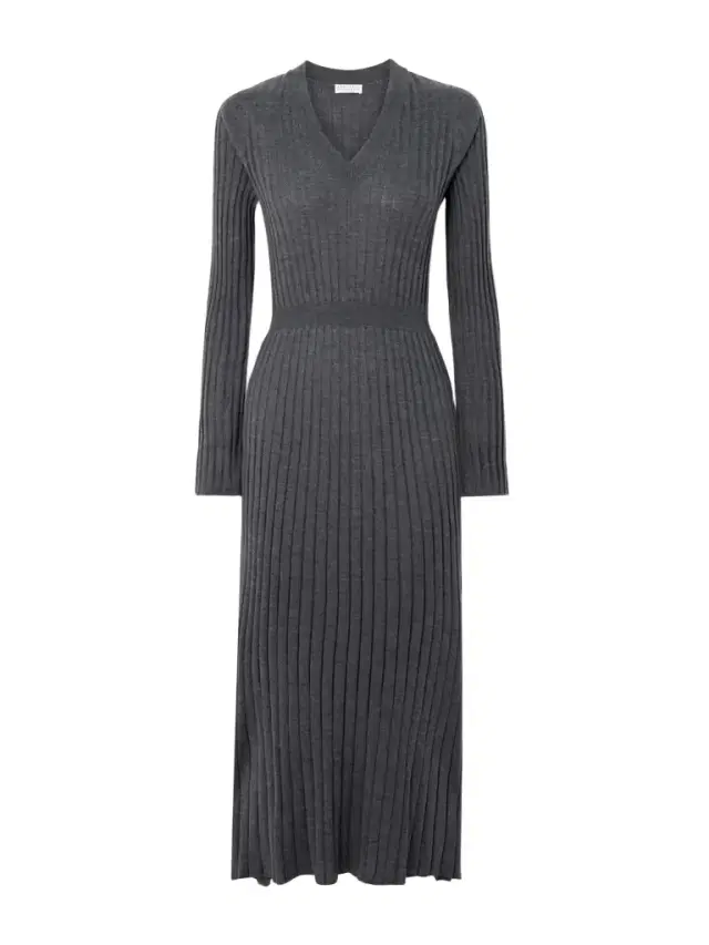 Ribbed Wool Midi Dress